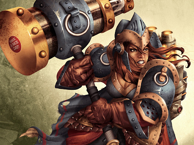 Have a Nice Day! anger dwarf hammer steampunk warrior