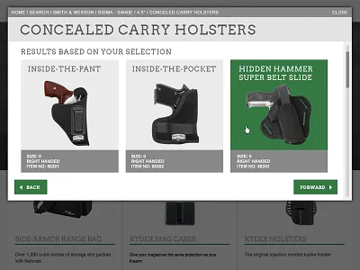 Holster App app holster modal web website