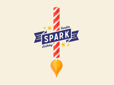 Spark Logo birthday blast candles fire party rocket spark