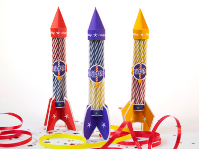 Spark Candle Packaging birthday blast candles packaging party rocket ship spark