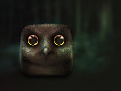 the owl IOS 3d animal apple design eye eyes highlights icon inspiration ios iphone lightning owl photoshop texture