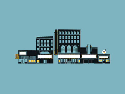 Seattle Music buildings illustration minimal music seattle venues