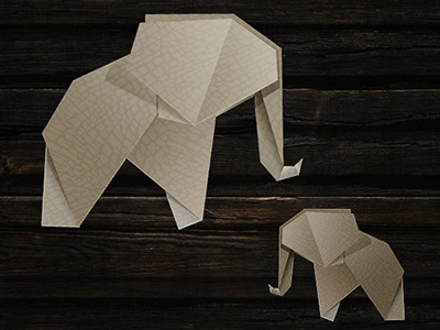 Origami Elephants elephant graphic design origami paper texture vector