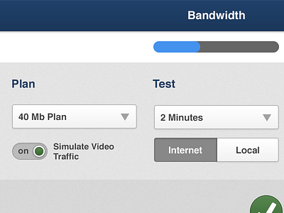 Bandwidth bandwidth blue buttons client gray ios ipad retina select testing white work