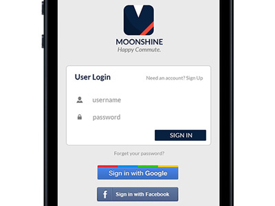 user login page app in interface ios iphone login mobile moonshine sign ui user ux