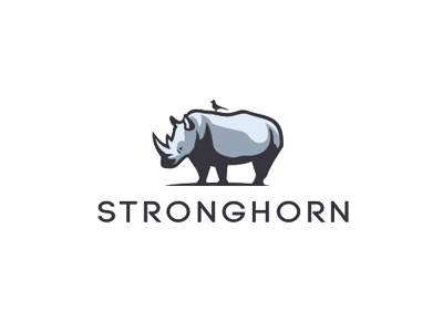 Stronghorn bird horn logo rhino safari