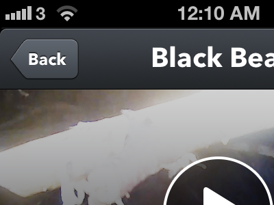 Back Button app avenir bar button cameras clean dark design ios iphone list navigation tab ui webcam wildlife world