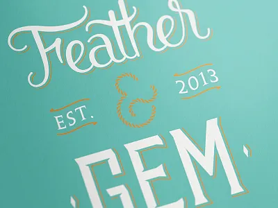 Feather & Gem australia branding corporate identity custom type design agency feather gem gold coast lettering logo logo design matt vergotis rope typeface verg verg advertising