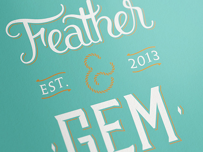 Feather & Gem australia branding corporate identity custom type design agency feather gem gold coast lettering logo logo design matt vergotis rope typeface verg verg advertising