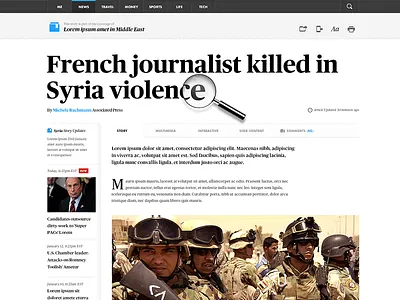 Creating Typographic Layouts for Content Heavy Websites and Apps article composition font glass grid layout magnifying news post publico structure typography web