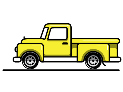 Truck highlights illustration shadow truck vector yellow