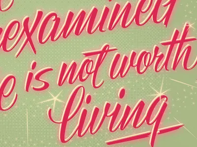 50's Lettering american brush script lettering pink script type