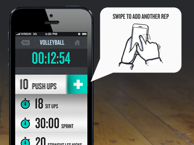 Active Workout - Add Rep app app design iphone