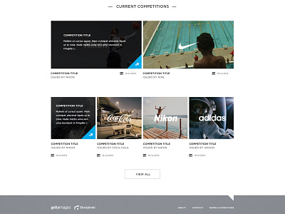Competition Platform awards competition platform digital folio getty images photography ui website