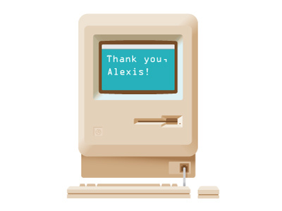 Dribbble Thank apple computer design dribbble illustration invite mac macintosh retro vintage