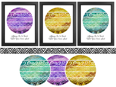 Tribal Evolution Poster Prints abstract art circles design ethnic home decor illustration inspirational modern art multicolor nature elements nature pattern poster poster prints quotes tribal wall art