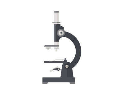 Microscope design flat flat design icon illustration microscope minimal retro science! vintage