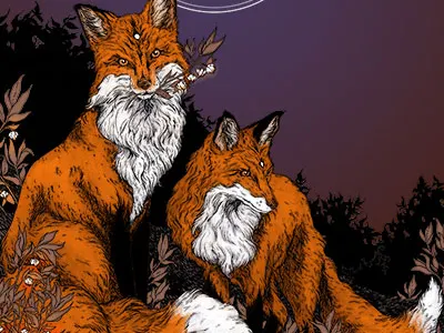Target Center - The Lumineers fox gig poster illustration music poster screen print target the lumineers winter cherry