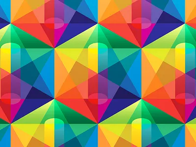 Isometric Pattern color colorful pattern rainbow trapezoid vector