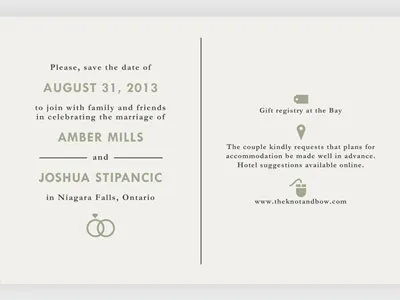 Save the Date Back design grid icon layout save the date