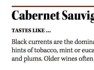 Cabernet Sauvignon kepler typography