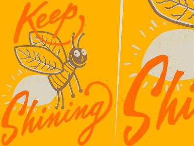 Lightning Bug bug glow illustration lettering script shining typography vintage