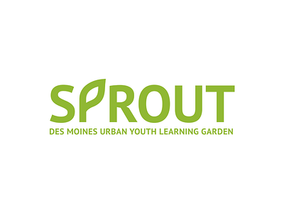 Sprout Logo Concept #2 brand des moines garden graphic green identity iowa learning mark sprout typography urban youth