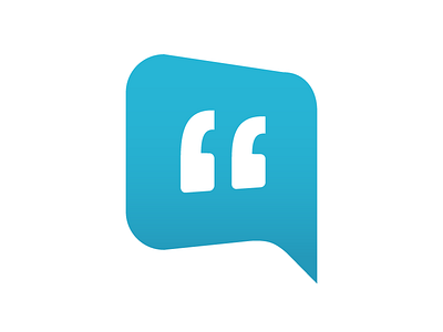 SuccessPage blue logo perspective quotation quotes round simple speech bubble