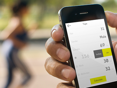 Body fat app app body fat fitness ios iphone ui