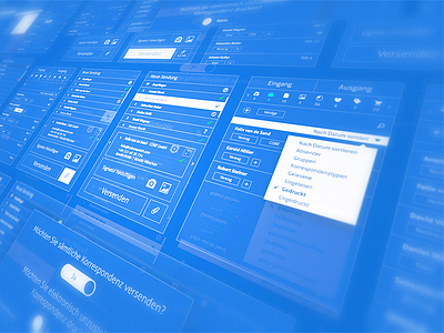 Wireframes by COBE Munich app application blue blueprint cobe design experience interface mail microsoft munich münchen prototype rapid send seven software ui user ux windows wireframes