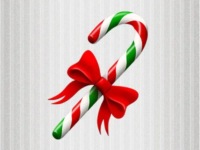 Christmas Candy Cane candy cane christmas glossy green holiday icon red ribbon