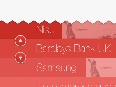 Work section arrow button clean clients flat gallery red ui web works