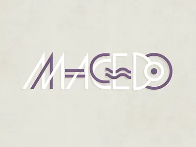Macedo brand custom logo purple type typography