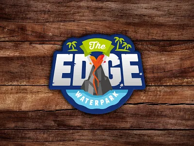 The EDGE Waterpark logo banner blue circle logo rock water waterpark