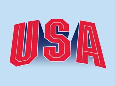 Maccabi USA Team america block blue gradient logo red shirt sports team type uniform usa white