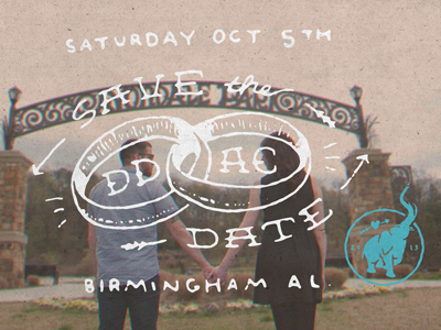 Save the Dates WIP avondale park birmingham drinkard hand drawn save the date