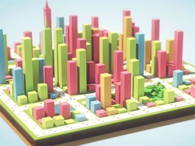 Building a city animation c4d cinema 4d city gif philipp pavlov