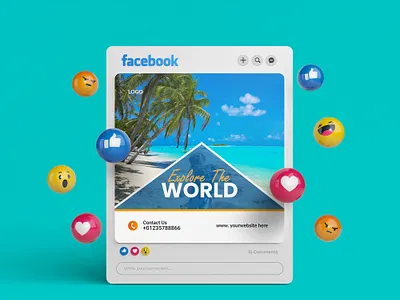Travel Social Media Post Design explore instagram post marketing mountain nature sea beach social media post travel travel agency travel industry travel post design traveling world