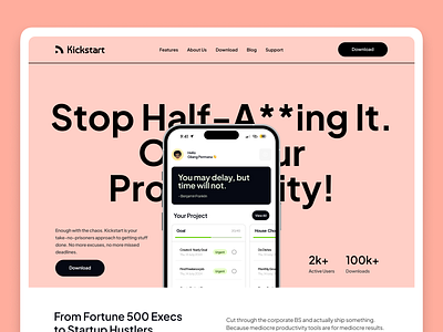 Kickstart Productivity App Concept Work