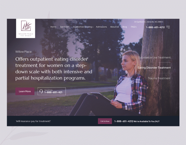 Willow Place for Women design graphic design mobile ui ux website