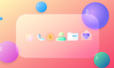 Glass Icons 3d graphic design ui