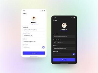 Edit User Profile UI app design clean ui dark mode edit profile editing user profile figma light mode mobile app design mobile design prototype ui uiux user experience user interface ux