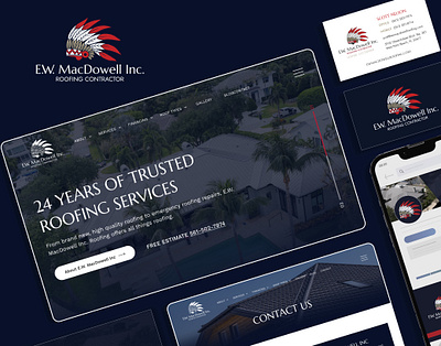 E.W. MacDowell Roofing branding design graphic design illustration logo mobile ui ux vector website