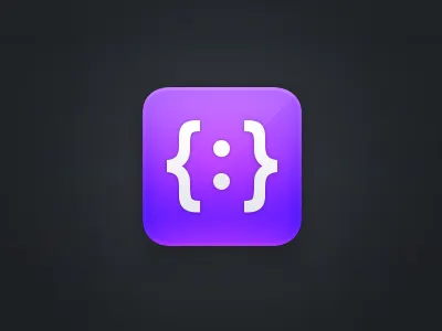 Curly braces gisthero icon ipad app purple