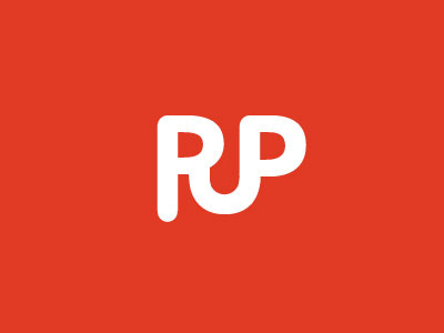 Initials design logo orange red white