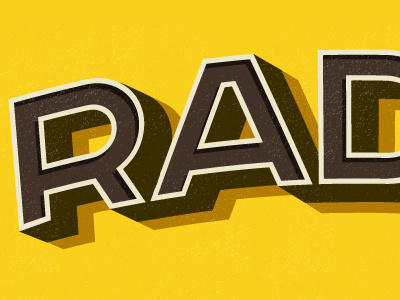 wip effect r retro text type yellow