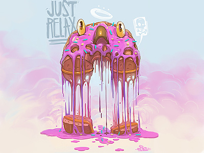 Just Relax 2013 apple dimitrov donut erase georgi hungry illustration imac iphone logo