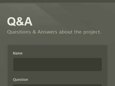 QA Form for Crowdfunding crowdfunding form input interface webdesign