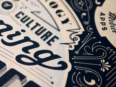 Detail detail flourish serigraphy silkscreen typography