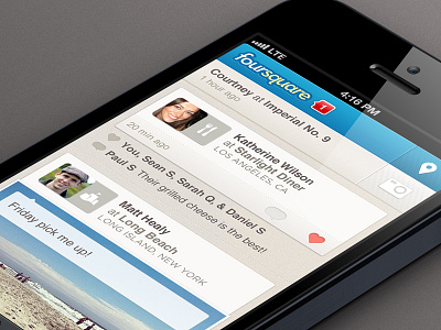 Foursquare 5.0 ios iphone ui